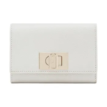 Furla 1927 Collection Leather Wallet Women's Cotton Candy White