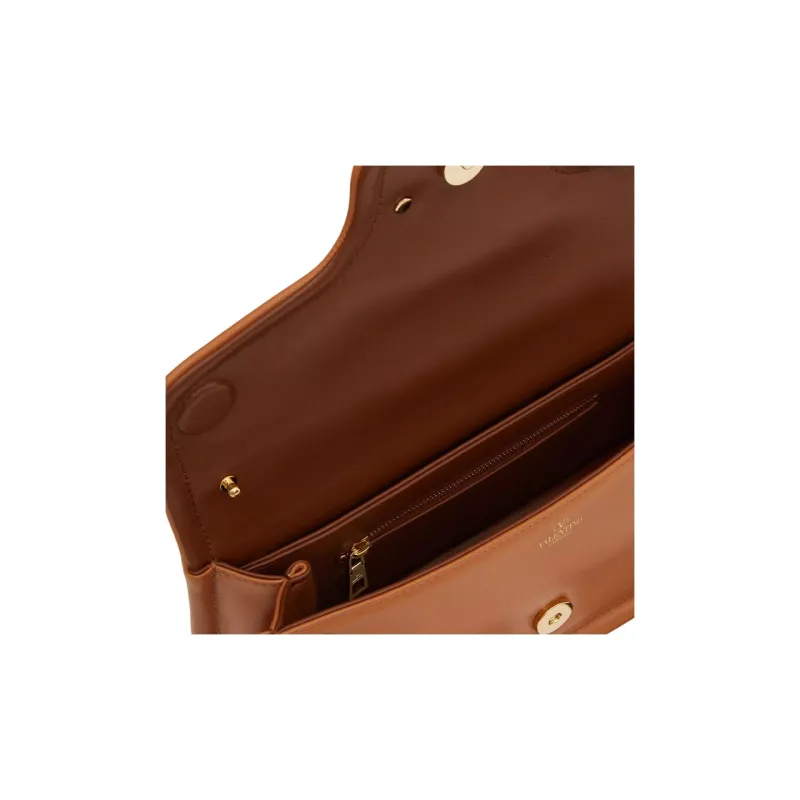 Valentino Nappa Leather Portable Crossbody Bag Shoulder Bag Medium Size Women's Almond-6