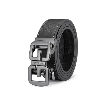 FAIRWHALE Vintage Carline Automatic Buckle Genuine Leather Top Grain Cow Leather Belts Men's Width 3.5CM