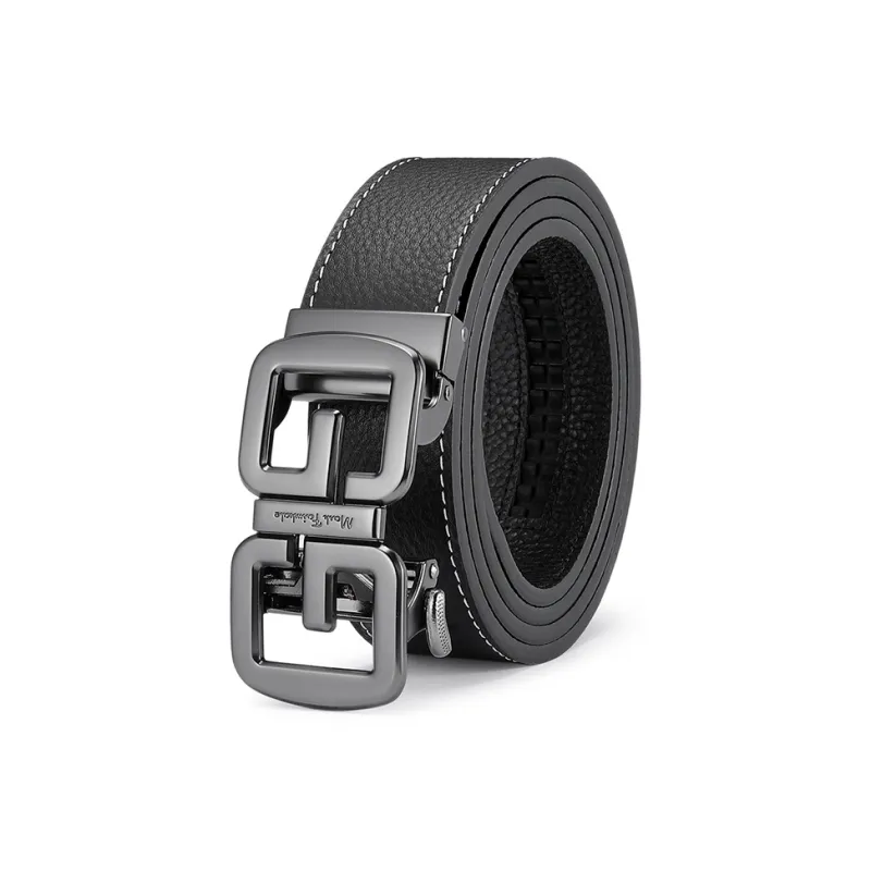 FAIRWHALE Vintage Carline Automatic Buckle Genuine Leather Top Grain Cow Leather Belts Men's Width 3.5CM-0