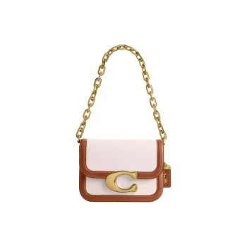 COACH IDOL Canvas With Leather Handbag, Shoulder Bag Women's Polished Amber & Brass
