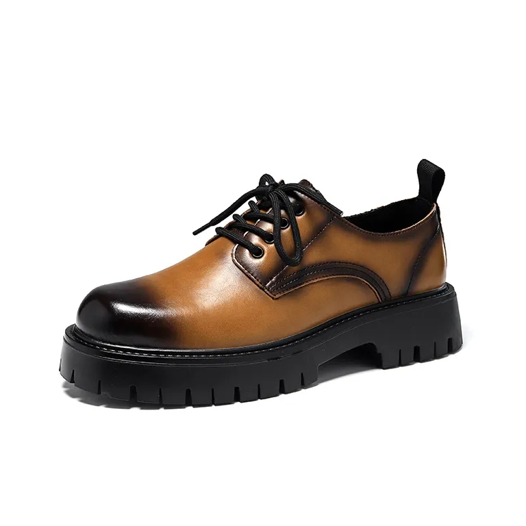 Beidouniao Dress Shoes Men Low Top Gray, Brown, Black-12