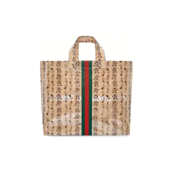 GUCCI CDG Collaboration Cow Leather Tote Bag Shopping Bag Handbag Unisex Khaki