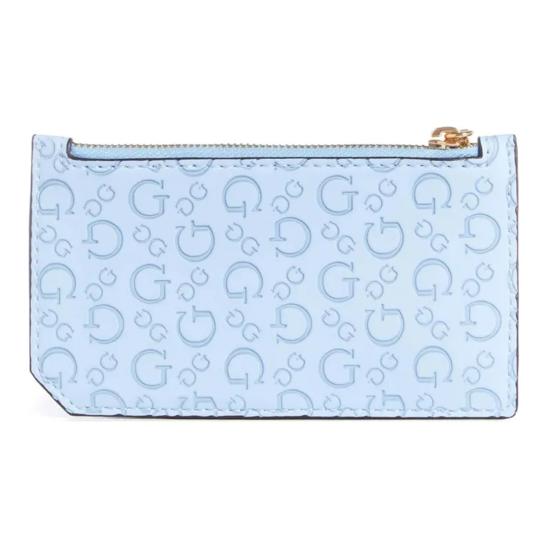GUESS Smooth Artificial Leather Card Holder Unisex Blue-1
