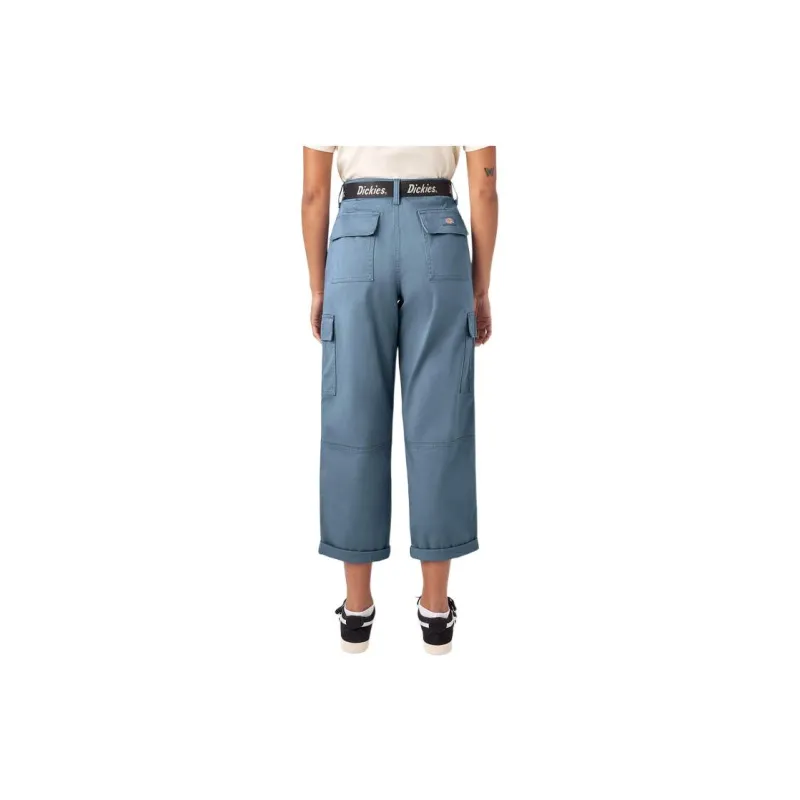 Dickies Relaxed Fit Cropped Cargo Pants Cargo Pants Women's Blue-1