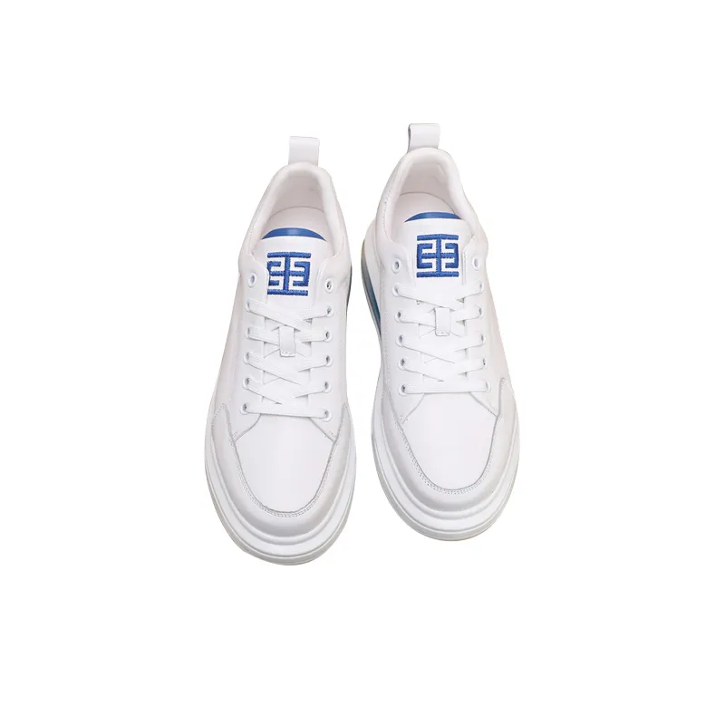 LYFAG Skateboard Shoes Unisex Mid Top White/Blue/Gray-5