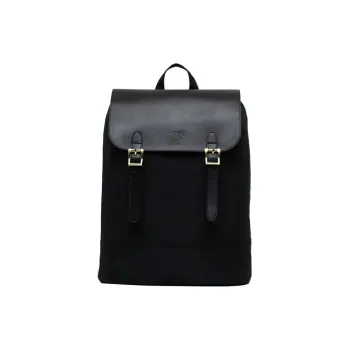 Herschel Genuine Leather Backpack Small Size Unisex Black