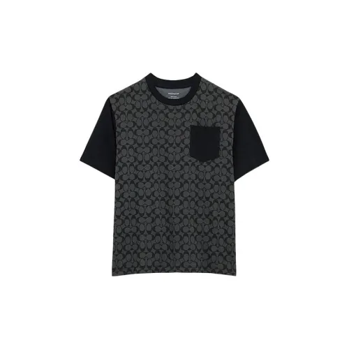 COACH T-Shirts Men Charcoal Gray Color