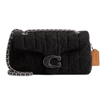 COACH Tabby Denim Crossbody Bag Shoulder Bag Medium Size Women's Black