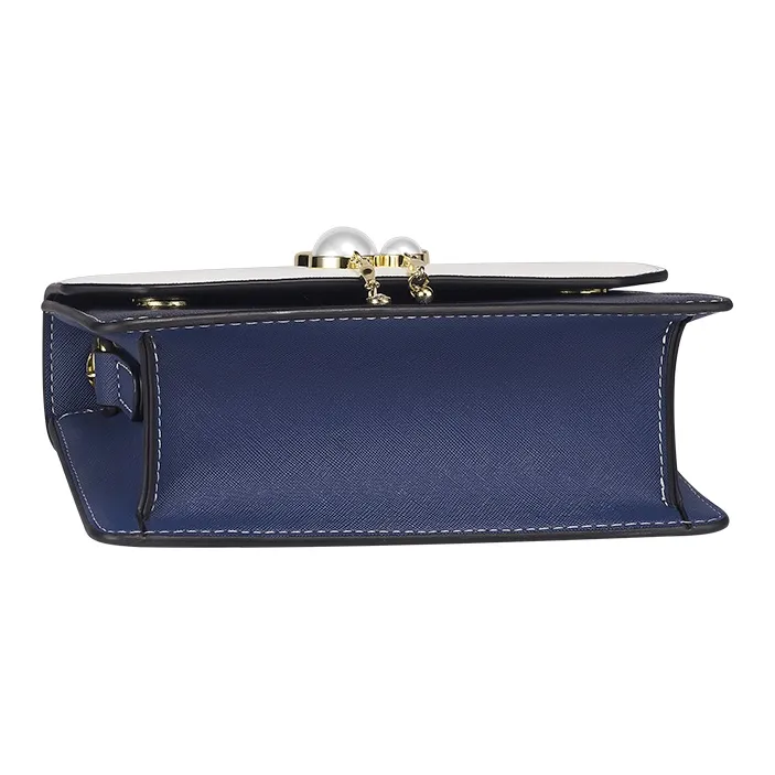 MOONDEMIMA Cow Leather Chain Bag Shoulder Bag Crossbody Bag Regular Women's Blue White/Pink White-2
