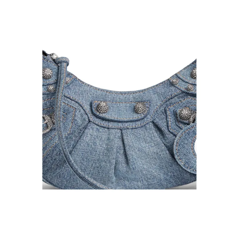 Balenciaga Le Cagole Xs Shoulder Bag Demin Blue-4