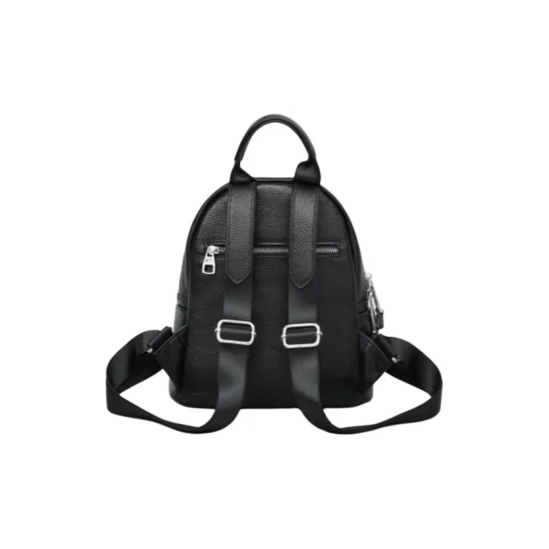 C°BANNER Cow Leather With Synthetic Leather Backpack Large Size Unisex Black/White-3
