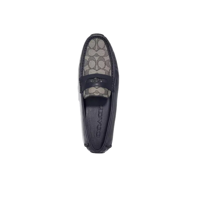 COACH Monogram-embroidered Leather Loafers-3