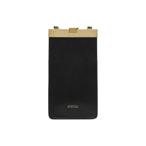 MaxMara Cow Leather One Shoulder Crossbody Cell Phone Pouch Mini Women's Black