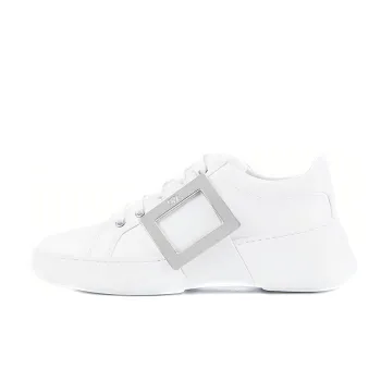 Roger Vivier Women's Viv Skate Leather Sneakers   White
