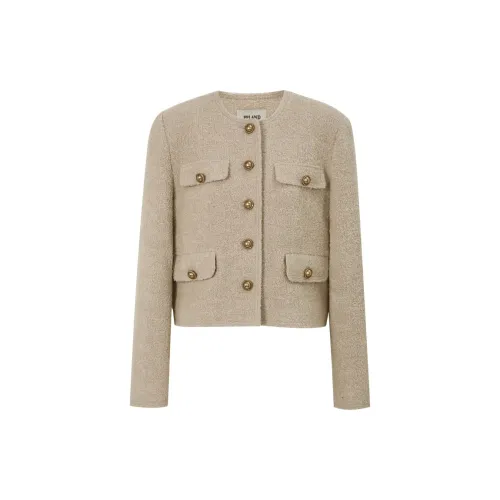 PP LAND Cropped Coats Women's Light Apricot Gray