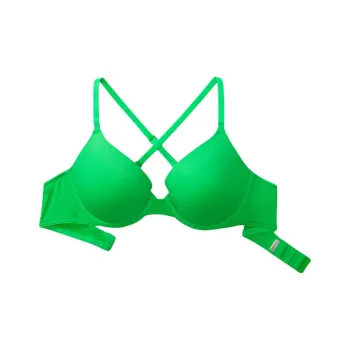 Victoria's Secret PINK 1690 Gathering Style WEAR EVERYWHERE PUSH-UP Bra Women's Neon Green