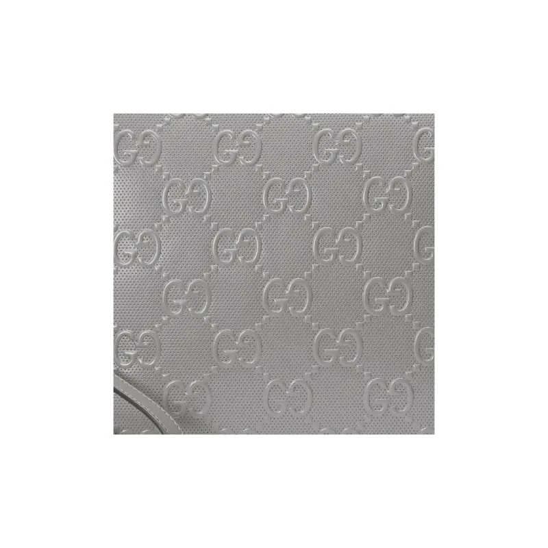 GUCCI Leather One Shoulder Crossbody Clutch Medium Size Men's Silver-8