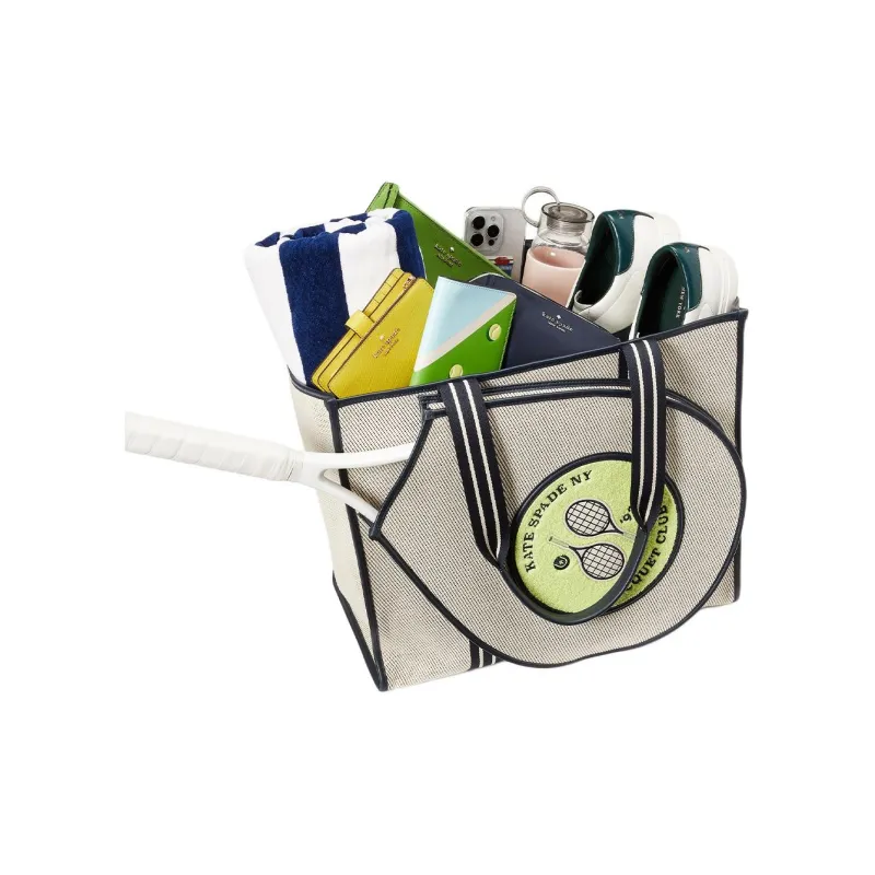 Kate Spade Fabric Tote Bag, Shopping Bag, Handbag, Shoulder Bag Women's Parchment Multicolor-3