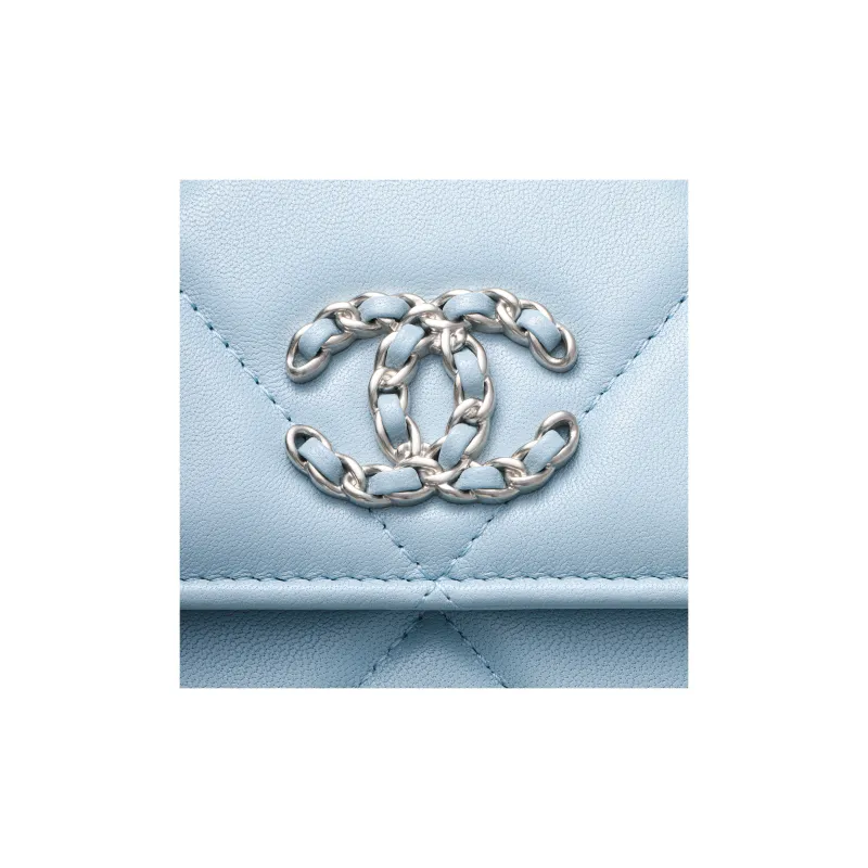 CHANEL 19Bag Lambskin Handbag, Shoulder Bag, Crossbody Bag Women's Light Blue-4