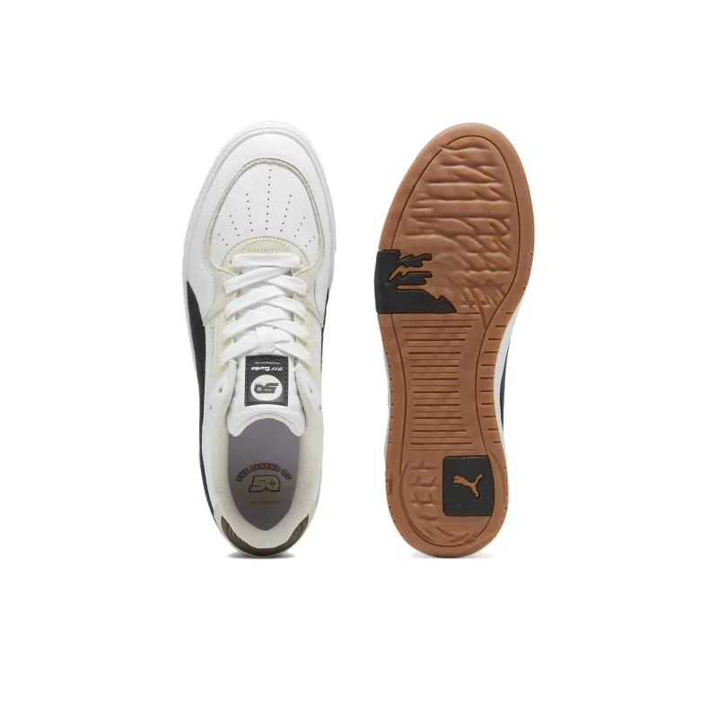 PUMA Porsche Legacy CA Pro Crush Slip Resistant Low Top Skateboard Shoes Unisex White Black Brown-3