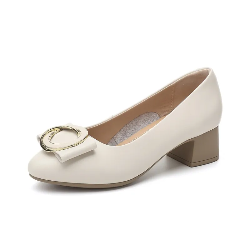 Rich Birds Top Grain Cow Leather Casual Single Shoes 4.5cm Women's-6