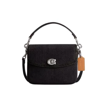 COACH Cassie Denim Handbag, Shoulder Bag, Crossbody Bag Trumpets Women's Black