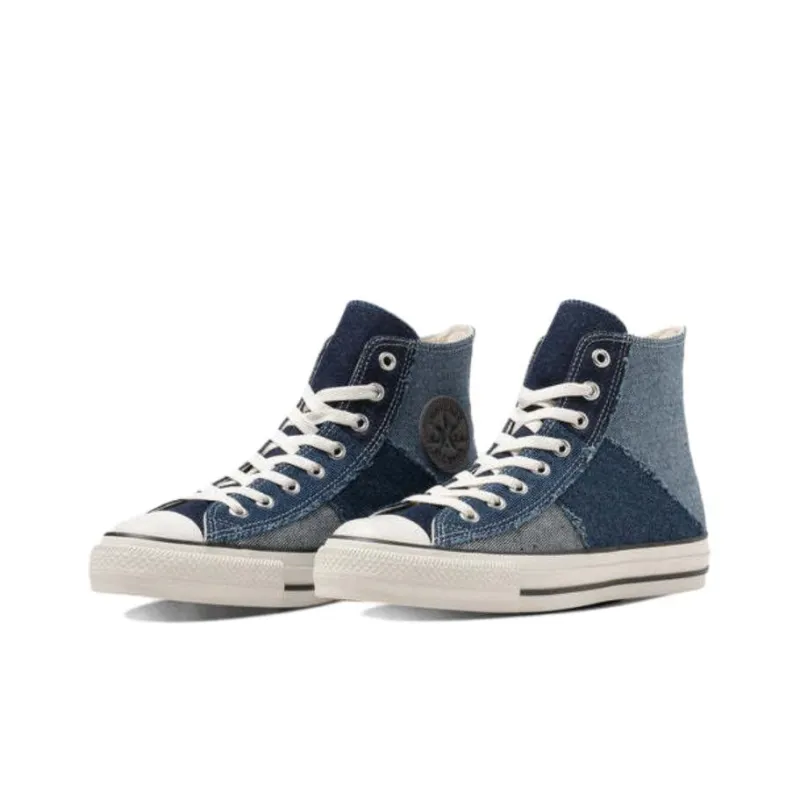 Converse All Star Ⓡ DENIMPATCHWORK HI Abrasion Resistant Cushioning High Top Canvas Shoes Unisex White Blue Black-2