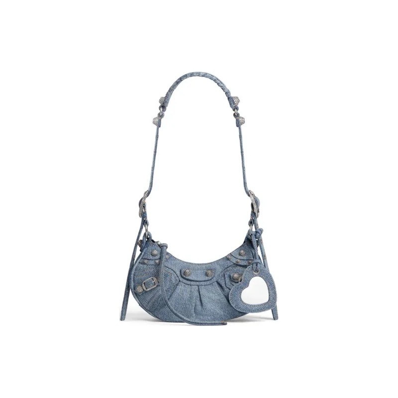 Balenciaga Le Cagole Xs Shoulder Bag Demin Blue-0