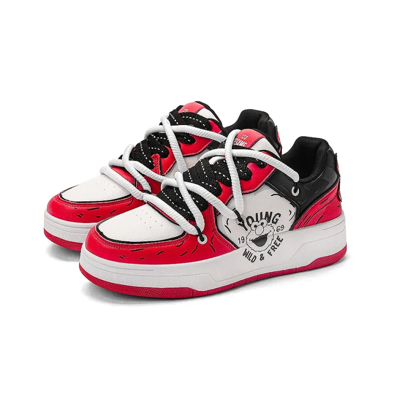 SESAME STREET Slip-Resistant Cushioning Wear-Resistant Breathable Height Increasing Low-Top Skateboard Shoes Unisex-17