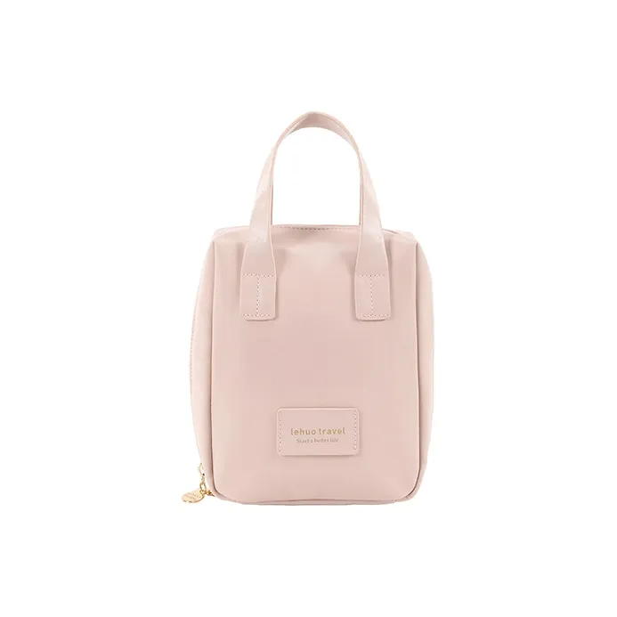 LOHAS Travel PU Makeup Bag Regular Unisex White/Pink-3