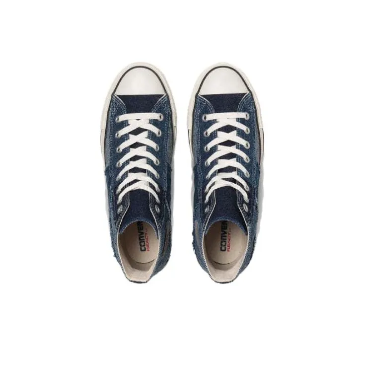 Converse All Star Ⓡ DENIMPATCHWORK HI Abrasion Resistant Cushioning High Top Canvas Shoes Unisex White Blue Black-3