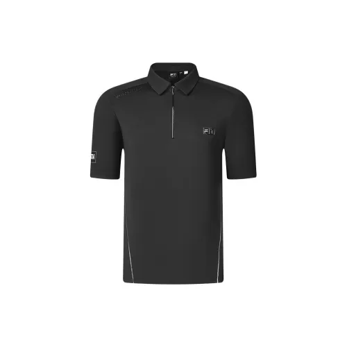 FILA GOLF Series Polo Shirts Men Pitch Black