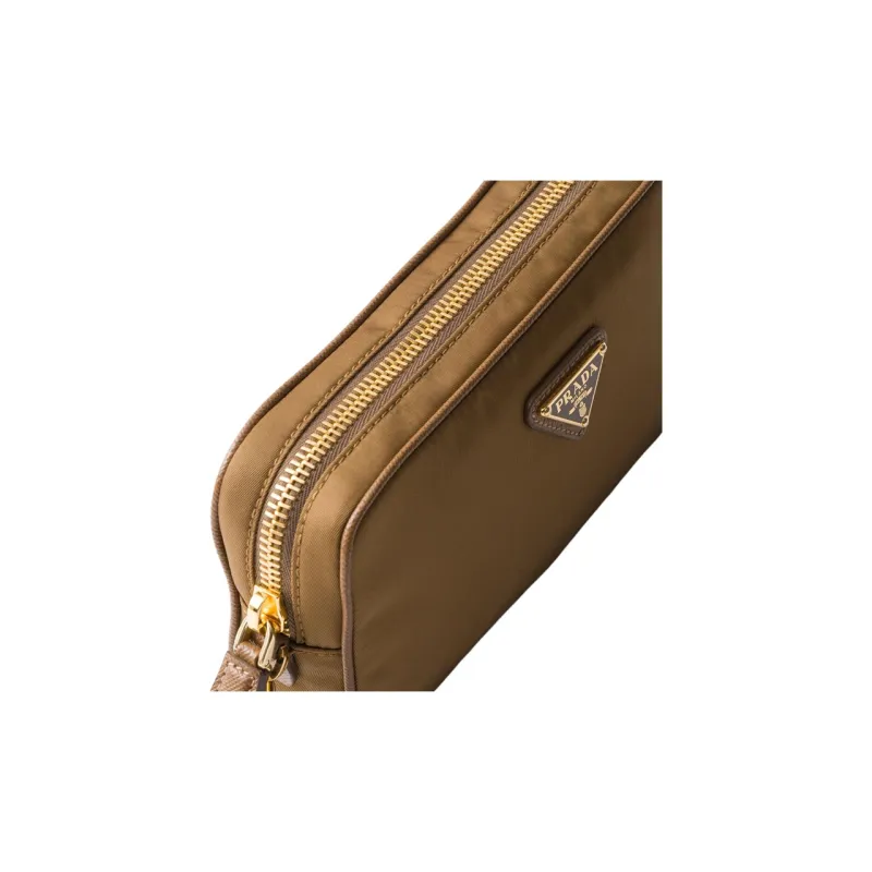 PRADA Re-Edition Recycled Nylon Clutch Women's Cork Beige-4