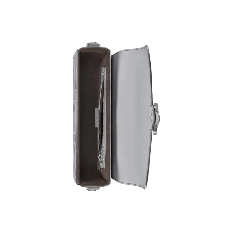 DIOR Cannage Cosmo Leather Shoulder Bag Crossbody Bag Men's Gray-4