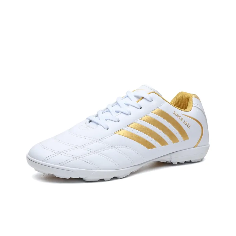 Binary TF Turf Shock Absorbers Slip Resistant, Abrasion Resistant, Lightweight Soccer Shoes Unisex White Gold-1
