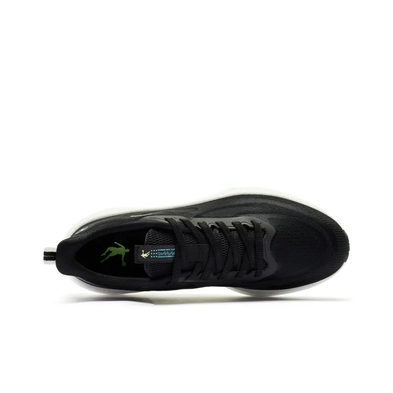 QIAODAN Rapid LITE Cushioned Slip Resistant Low Top TURBO Rebound Technology Running Shoes Men's Black White-3