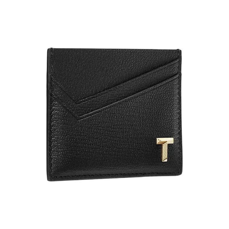 TIFFANY & CO. T Series Goatskin Card Holder Women's Black-1