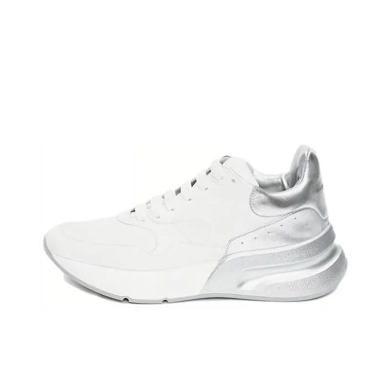 Alexander McQueen Oversized Cushioning Low Top Casual Shoes Men's White Silver-0