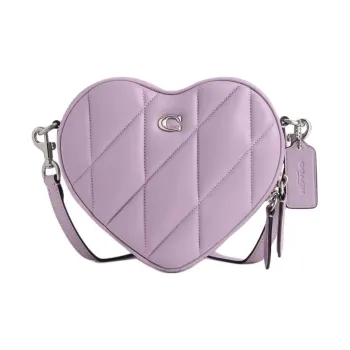 COACH Heart Nappa Leather Heart Shaped Bag, Shoulder Bag, Crossbody Bag Small Size Women's Light Purple