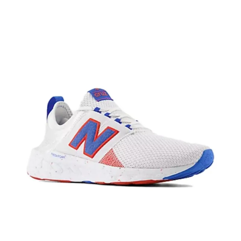 New Balance Fresh Foam X Cruz Artisan V3 Cushioning, Wear Resistant Low Top Running Shoes Men's White Blue-2