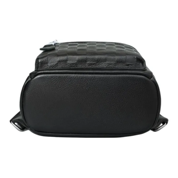C°BANNER Cow Leather With Synthetic Leather Backpack Large Size Unisex Black/White-4