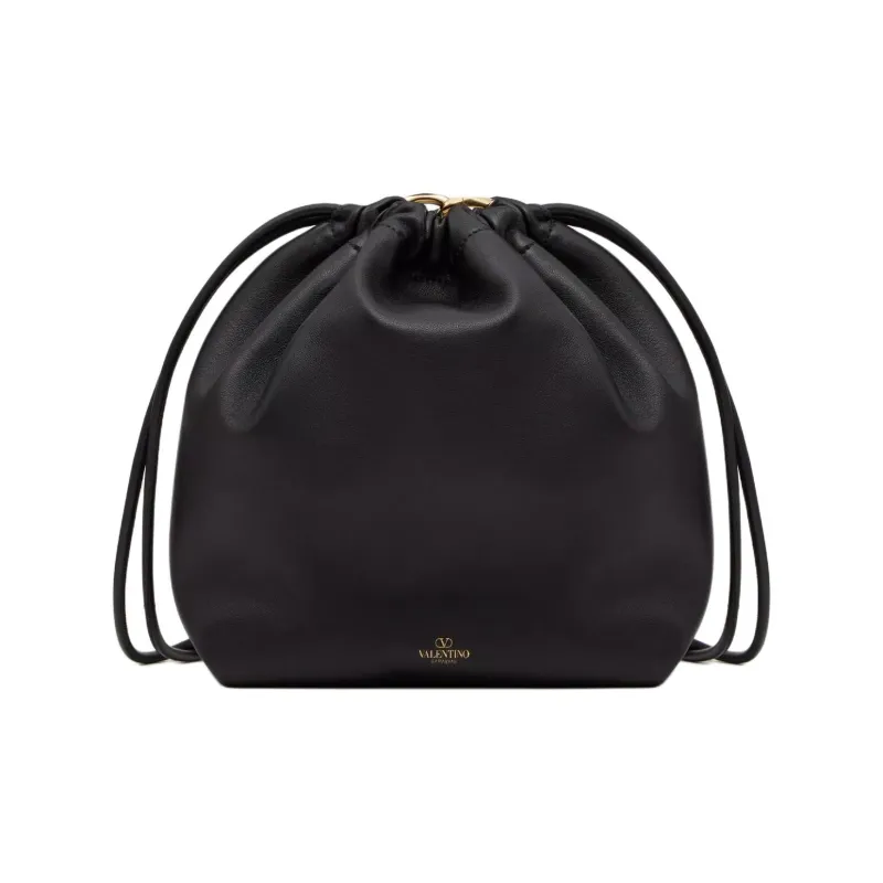 Valentino Vlogo Nappa Leather Crossbody Bag Shoulder Bag Women's Black-3
