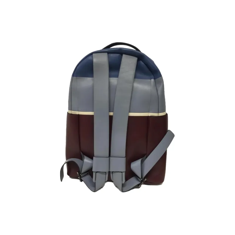 Valentino Calfskin Backpack Men's Red & Brown & Blue & Black-1
