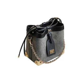 LOHAS Travel Pu Bucket Bag Crossbody Bag Regular Unisex Black/Tan