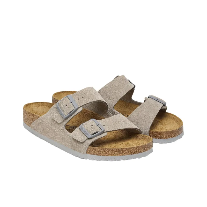 Birkenstock Arizona Suede Leather Sandals 'Stone Coin'-2