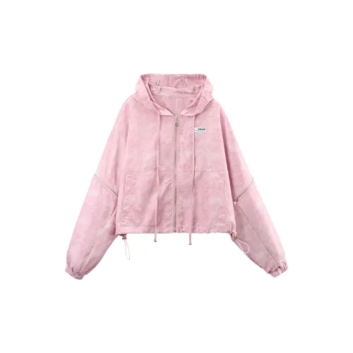 A paradise for awakening Cropped Coats Women's Pink