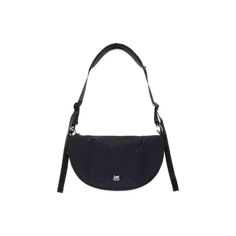 Lee Nylon Half Moon Hobo Bag Shoulder Bag Regular Unisex Black-0