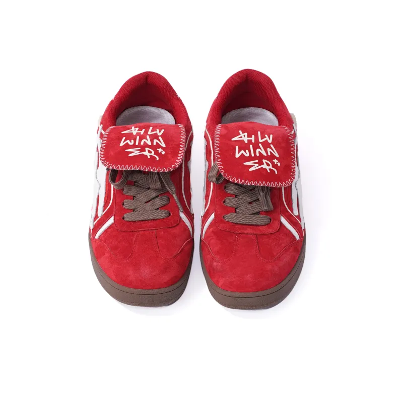 KILLWINNER Anti Slip Wear Resistant Low Top Skateboard Shoes Unisex Red-4