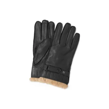 BARBOUR Leather Gloves Men's Black
